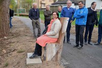 2017: April: Die Bürgermeisterin beim Triftblick.